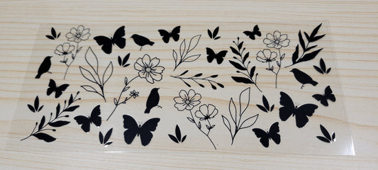 Black flowers/butterfly