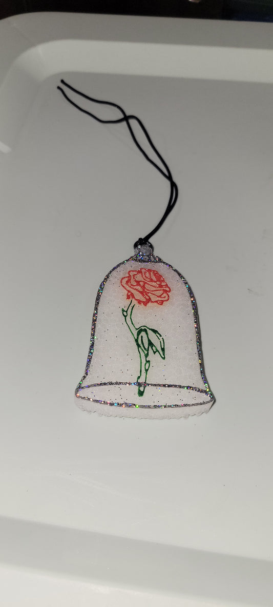 Glass Rose Car Freshie