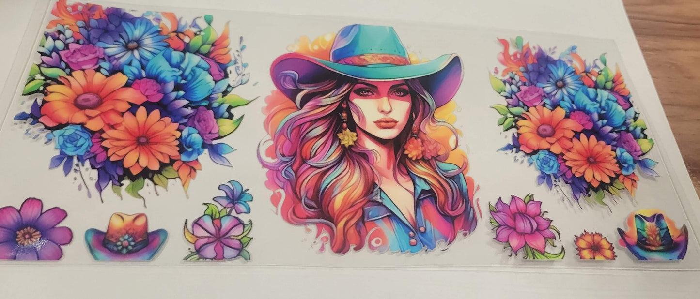 Colorful Cowgirl Decal