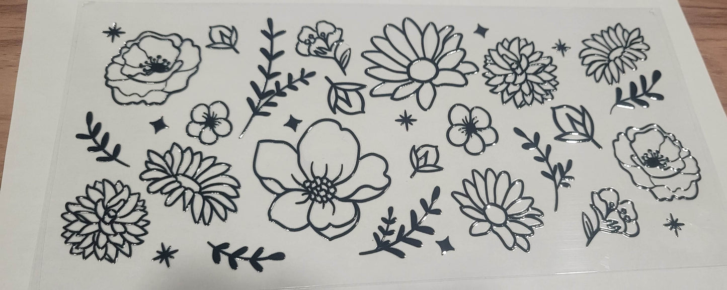 Black Flowers Decal